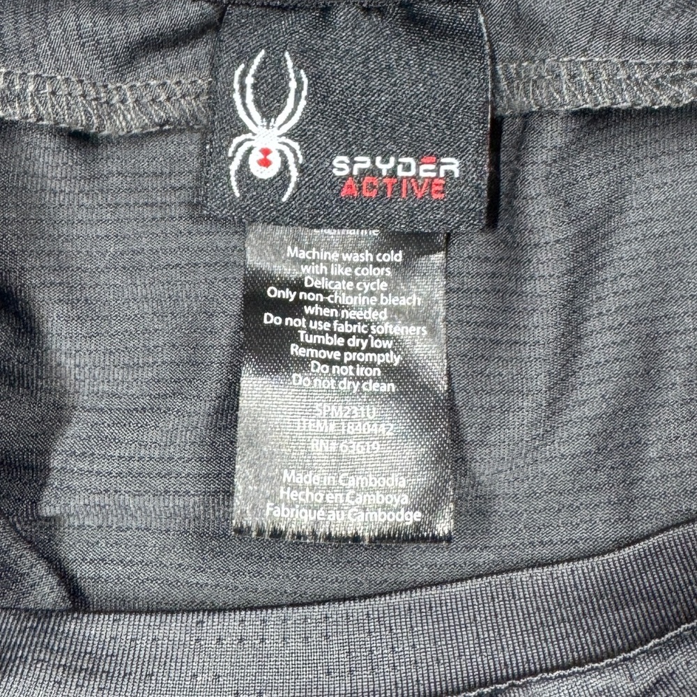 Spyder Men’s Dark Charcoal Grey Athletic Active Crewneck Short Sleeves Tee XL - Picture 13 of 14
